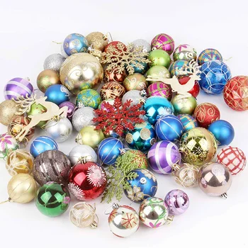 NOVO 60-70 Kos Multi-barvni Božični Kroglice Shatterproof Visi Žogo Xmas Tree Okraski svate, Dekoracijo Doma