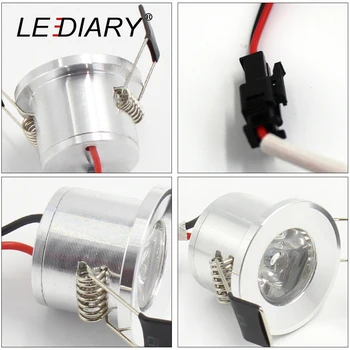 LEDIARY Mini Spot LED Srebrno Stropni Vgradni Downlight, Aluminij 110V-220V 27 mm 1 cm Cut Luknjo 1.5 W Doma Iz Kabineta Luči