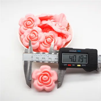 Chenkai 5pcs Silikonski Rose Cvet Kroglice DIY Baby Teether Tuš Cucla Lutke Žvečilni Obesek, Nakit, igrače noge
