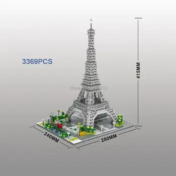Vroče Lepining mesto klasičnih ustvarjalci znane arhitekture Eiffels Stolp, Pariz, Francija model mini micro diamond bloki, opeke igrače