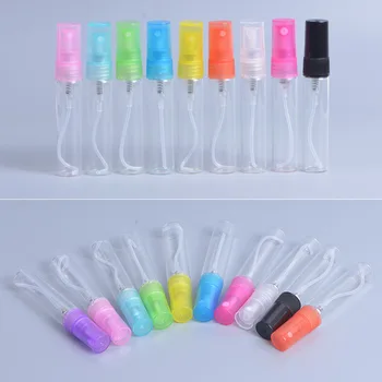 100 kozarcev 5ML Prenosni Mini Srčkan ponovno napolniti Stekleničke Parfuma S Spray &Prazno Parfum Primeru S Pisanimi -10 barve