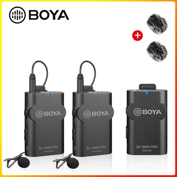 Boya S-WM4 Pro K1/K2 K3K5 Dual Channel 2.4 G Brezžični Studio Kondenzatorskega Mikrofona, Lavalier Intervju Mic za iPhone DRLR Fotoaparati
