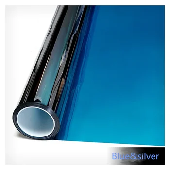 50 cm*600cm Blue&Srebrno Zrcalo Okno Film Hiša Stekla Nalepke Sončne Odtenek Reflektivni Kot Ogledalo home office dekor