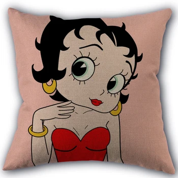 Nov Prihod Smešno Betty Boop Prevleke Bombaž Perilo Tkanine Kvadratnih Zadrgo, Prevleke 45X45cm Poroko Dekorativni Vzglavnik pokrov