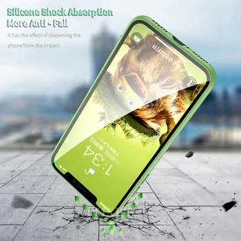 Luksuzni Kaljeno Steklo Telefon Primeru Kritje Za iPhone 11 Pro XS Max X XR 8 7 6 SE 2020 Tekoče Silikona Shockproof Odbijača Telefon Lupini