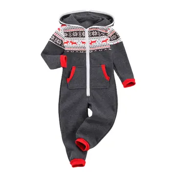 2020 Družino Božični Pižamo Hooded Romper Jelena Tiskanja Odrasle Ženske, Otroci, Družina Ujemanje Oblačila Božič Družinski Sleepwear Jumpsuit