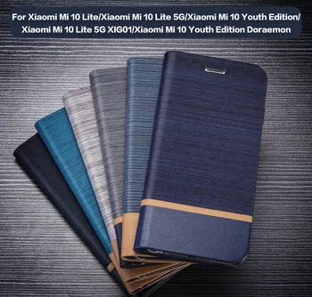 Usnjene Denarnice Primeru Za Xiaomi Mi 10 Lite 5G XIG01 Primeru Telefon Za Xiaomi Mi 10 Mladi Edition Doraemon Primeru Silikonski Pokrov Nazaj
