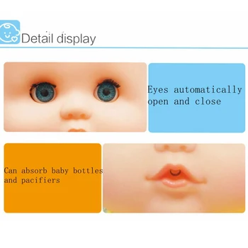 38 CM Polni Silikona Prerojeni Baby Doll Utripa Oči Pitne Vode Lulat Dekle Lutka Foys za Otroke Darilo Bebes, ki so Prerojeni