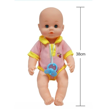 38 CM Polni Silikona Prerojeni Baby Doll Utripa Oči Pitne Vode Lulat Dekle Lutka Foys za Otroke Darilo Bebes, ki so Prerojeni