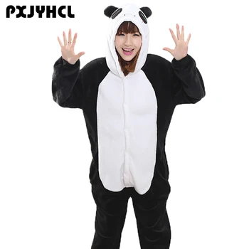 Vroče Panda Kigurumi Onesie Za Odraslo Žival, Človek Ženske Toplo Mehko Modra Šiv Sleepwear Onepiece Pozimi Anime Jumpsuit Pižami