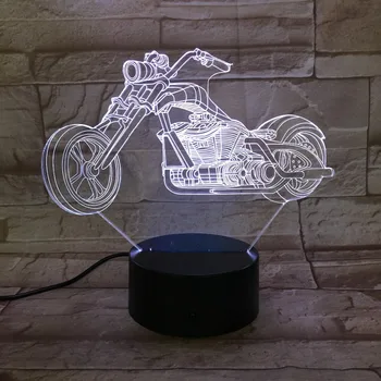 7 Barv Menjava Motornega Kolesa Noč Lahka 3D LED Svetilke Velika Kolesa Dirke Motociklističnega Design