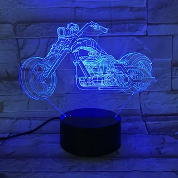 7 Barv Menjava Motornega Kolesa Noč Lahka 3D LED Svetilke Velika Kolesa Dirke Motociklističnega Design