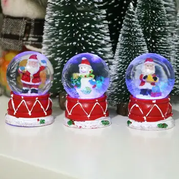 Nova Božič Sneg Globus Smolo Steklo Svetlobni Božič Snežaka, Bleščice, Dome Za Otroke Novo Leto Darilo Božično Naključno Barvo