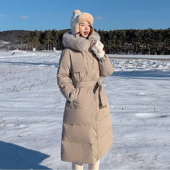 Plašči ženske zimske 2020 nove mid-dolžina zimski suknjič dame plus velikost pasu moda zgosti kolena ženska jakna