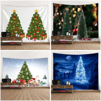 Božič, Tapiserija, Božično Drevo Tapzi Multi Tiskanje Doma Deco Steni Visi Wall Art Piknik Mat Velik Plus Velikost