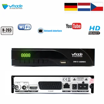 Vmade DVB-T2 H. 265/HEVC HD Digitalni zemeljski TV-Sprejemnik Vroče Za Nizozemski / češka Vgrajen priključek RJ45 Mini TV Box