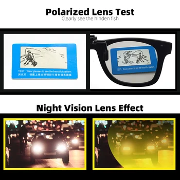 2021 Flip Up Posnetek na sončna Očala za Moške Vožnje Očala Posnetke Svetlobe Ribolov Ženski Anti-UVA UVB Polarizirana Night Vision Objektiv