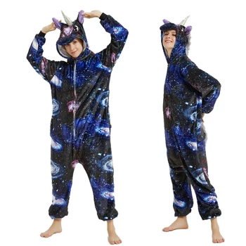 Kigurumi Pajama Samorog Onesies Za Ženske, Moške Zimske Sleepwear Živali Zajec Jelena Kostume Odraslih Kugurumi Panda Pižame