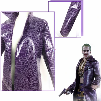 Novi Joker Vijolične Barve Umetno Usnje, Usnjeni Suknjič Jared Leto Bat Halloween Party Cosplay Kostum Obleko Za Moške, Ženske