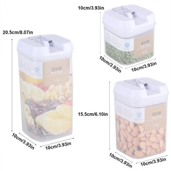 Hrana za shranjevanje posode Akril kuhinja škatla za shranjevanje multigrain shranjevanje jar pregleden zaprti pločevinke enostavno sponke Multi-zmogljivost