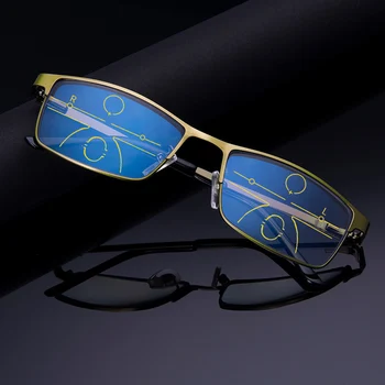 Zilead Anti Modra Svetloba Multi Poudarek Obravnavi Očala Za Moške Poslovne Progreesive Presbyopia Očala Očala+1.0 +4.0 Unisex