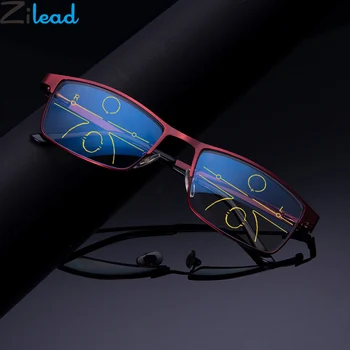 Zilead Anti Modra Svetloba Multi Poudarek Obravnavi Očala Za Moške Poslovne Progreesive Presbyopia Očala Očala+1.0 +4.0 Unisex