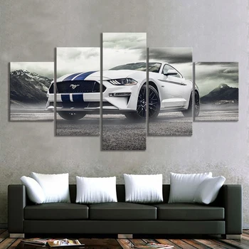 5 Kos HD Luksuzni Avto, Slike, Ford Mustang Športni Avto Plakat Umetnosti Stenski Dekor Slike Fantje Spalnica Dekoracijo Slike