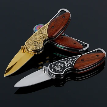 Damask Taktično Folding nož za Kampiranje na Prostem Ključnih Verige Multi-funkcijo Survival Nož Mini Lovski Nož Žepni Noži Darilo