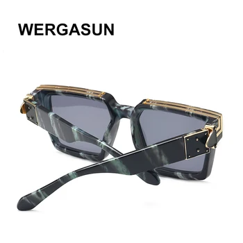 WERGASUN Nove Luksuzne blagovne Znamke sončna Očala Moških Kvadratnih Retro sončna Očala Ženske Prevelik retro Oculos de sol Moški UV400 Ogledalo Eyewea