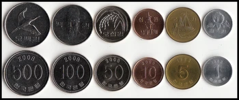 Južna Koreja 6 Kosov Kovancev, Nastavite Azija Novo Izvirno Kovanec Je Unc Zbirateljske Edition Resnično Redkih Spominski Naključno Leto