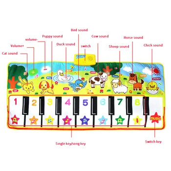 Otroška Glasba Odejo Živali Klavir Preprogo Glasbe, Klavir Mat Starš-otrok Igrače Otrok Božično Darilo Glasbe Odejo za Fantje in Dekle