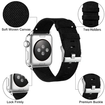 Platno Najlon razredi za apple watch 44 Serije 5 4 trak 40 mm correa za iwatch 42mm 38 mm trak Serie 3 2 1 watchband cinturino
