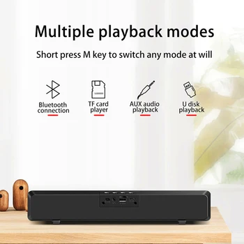2020 najnovejše TV sound bar AUX, USB, žična in brezžična Bluetooth domači kino FM radio surround sound bar za PC TV zvočnikov, za c