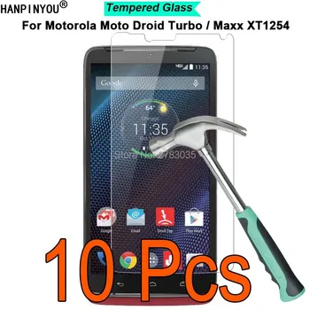 10 Kos Za Motorola Moto Maxx XT1225 / Droid Turbo XT1254 9H Trdoto 2.5 D Kaljeno Kaljeno Steklo Film Screen Protector Stražar