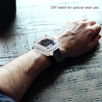 Digitalni Watch Elektronska Ura Kit Single-Chip Pregleden Watch DIY LED Digitalni Cev ročno uro DIY Komplet za Zamenljive watchband
