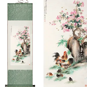 Piščanec pod drevo umetnosti, slikarstva Poiščite umetnosti slikarstva tradicionalni Kitajski paintingPrinted slikarstvo