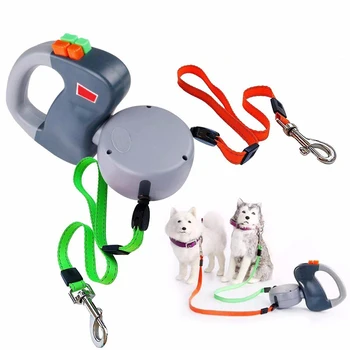 ABS Samodejno Zložljive Vlečna Vrv Z Dvema-vodi Ustvarjalne Pes Povodec za Psa Verige Hišne Oskrbe psa accessorie za Hišne ljubljenčke na Prostem