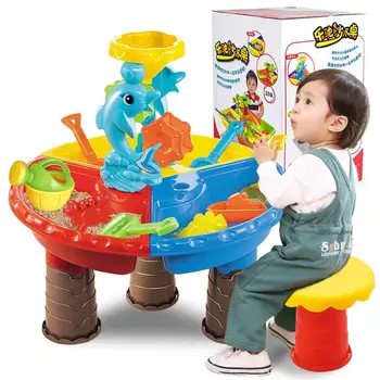 1 Nastavite Otrok Plaži Tabela Pesek Igra Igrače Komplet Dojenček Vodo, Pesek Dna Orodja Barvo Naključno