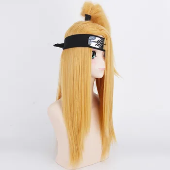 70 cm Anime Naruto Akactuki Deidara Cosplay Lasulje Halloween Party Blond Sintetičnih Las Lasuljo Pokrivala za Odrasle Moške, Ženske C46K201