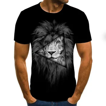 Poletje 2020 nove T-shirt, moške Lion T-shirt, živali, T-shirt, smešno seks T-shirt, tesen T-shirt z 3D tiskanje, hip-hop T-shirt