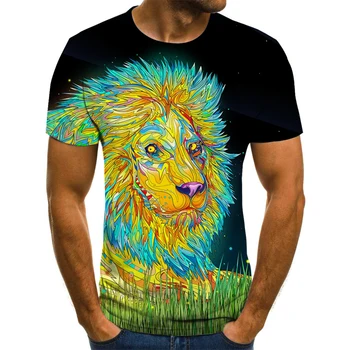 Poletje 2020 nove T-shirt, moške Lion T-shirt, živali, T-shirt, smešno seks T-shirt, tesen T-shirt z 3D tiskanje, hip-hop T-shirt