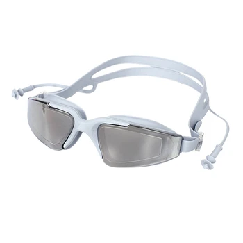 Strokovno Plavalna Očala s čepi Ženske Moški High Definition Nepremočljiva Prah-dokazilo Anti-fog Anti-UV Glasses4