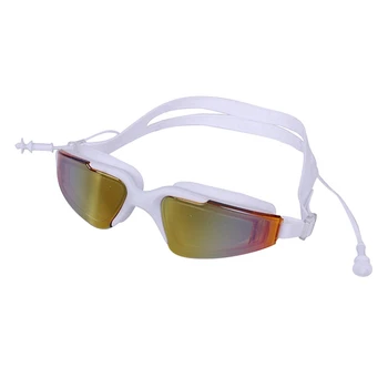 Strokovno Plavalna Očala s čepi Ženske Moški High Definition Nepremočljiva Prah-dokazilo Anti-fog Anti-UV Glasses4