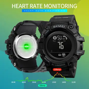 SKMEI Vodoodporni Digitalni Watch Moških Kalorij, Srčnega utripa Mens zapestne ure LED Moških Uro Ura Z Batteryreloj hombre 1643