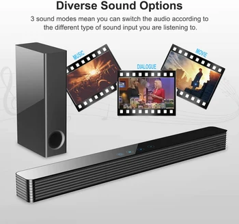 120W Bluetooth Soundbar z Subwoofer Žično Soundbar Bluetooth Zvočnik za TV Bas 3D Stereo Surround Zvok za Domači Kino