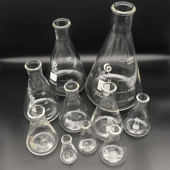 Lab Stekleno Erlenmajerico Borosilicate 3.3 Laboratorija Visoke Temperature Fesistance Bučka Erlenmeyer