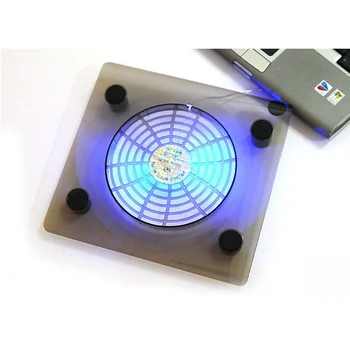 USB Prenosni Hladilnik Modro LED Svetlobo Heatsink Laptop PC Base Računalnik Cooling Pad Odvajanje Toplote Nosilec