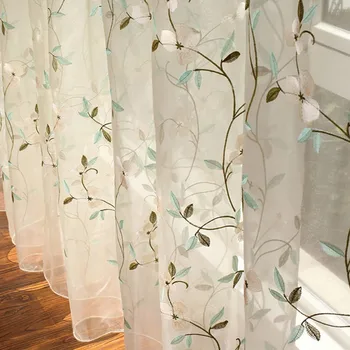 Japonska vezene til zavese za dnevno Sobo, okno Dekleta sheers zavese za spalnico Žaluzije Draperije