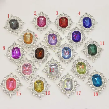 25*30 mm Nosorogovo Prozorni kristali kovinski Ravno nazaj oblačila gumb Poroko tnvitations dekoracijo 18 barvni gumbi