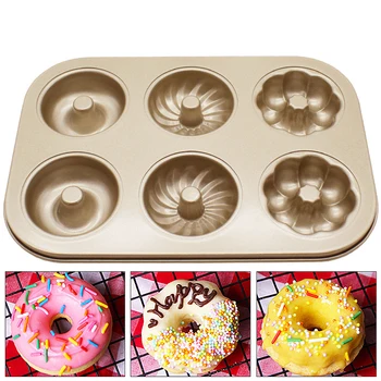 6 Votlini Peko Ponev Ogljikovega Jekla Torto Peko Plesni Peko Pladenj Non-Stick Muffin DIY Risanka Pan Torto Plesni Bakeware Pan Plesni